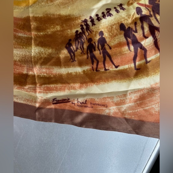 Francois by Neil Scarf Aboriginal Australia 26" 100% Silk Hand Hemmed - Picture 2 of 4